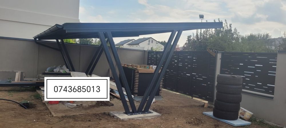 Carport, pergola auto, rafturi cantilever , panouri solare