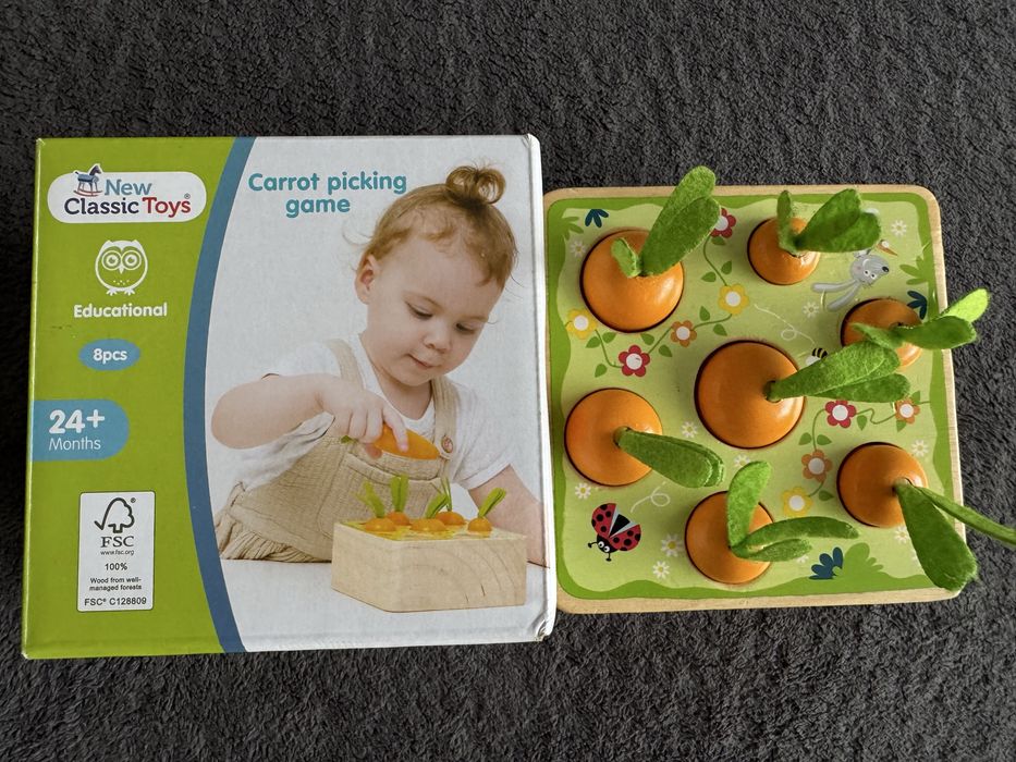 Дървен куб моркови/ сортер