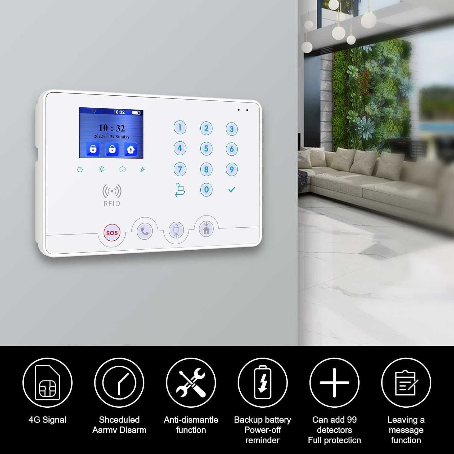 Wolf Guard домашна алармена система за сигурност 4G,WiFi с LCD екран