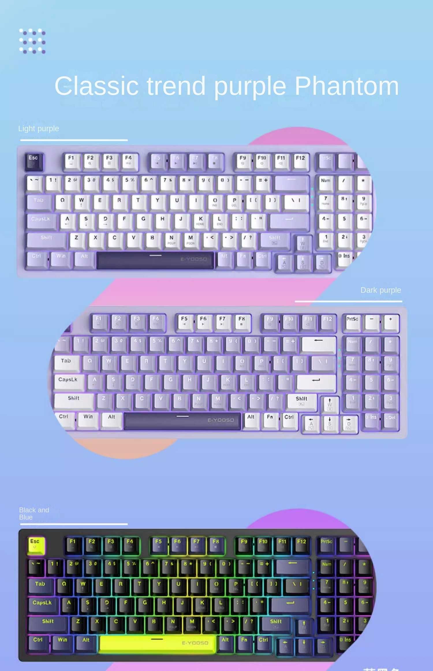 E-YOOSO Z94 механическая проводная игровая клавиатура, с 94 клавишами