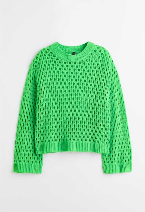 Блуза Sinsay Grinch, ватирана/ зелен  пуловер H&M/ Къса разкроена пола