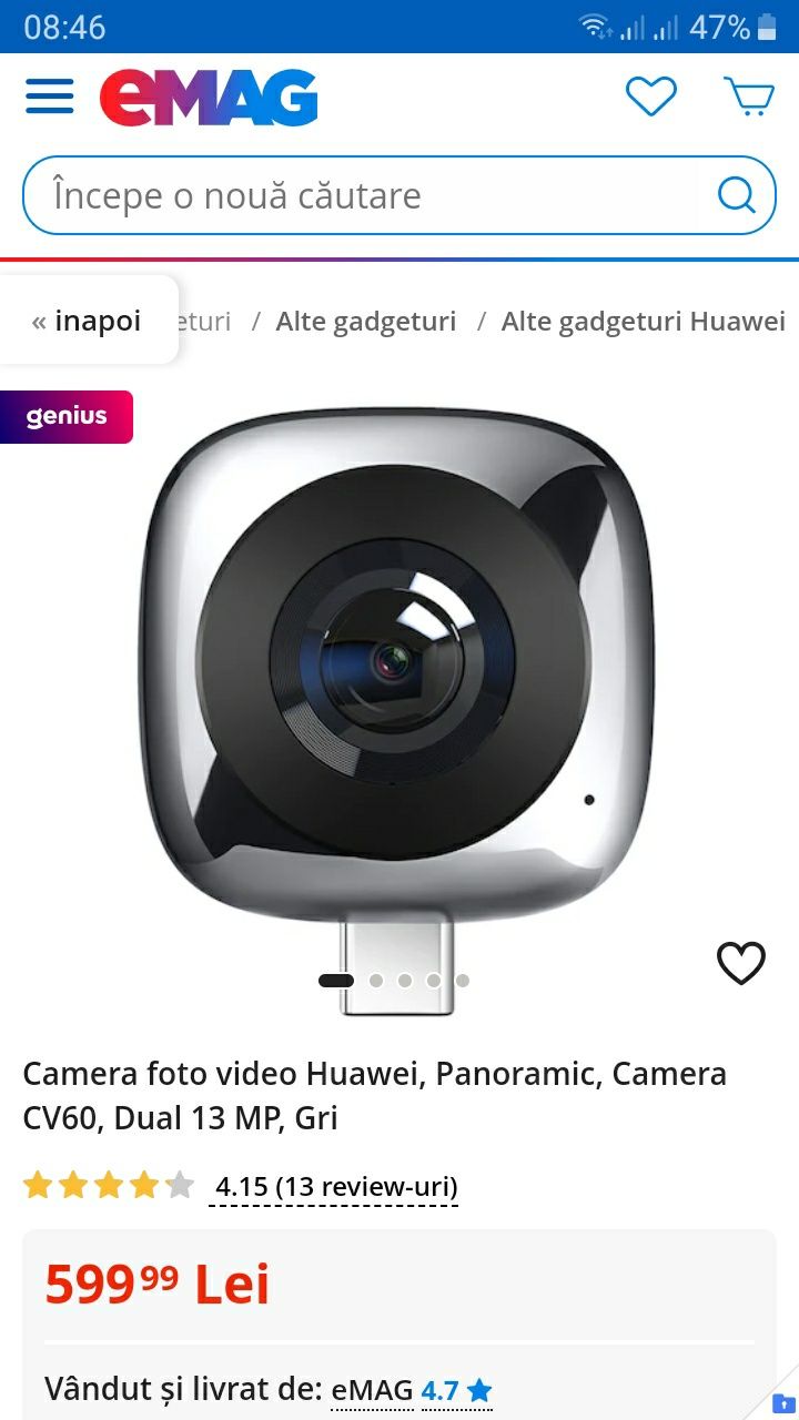 Camera Huawei 360 Panoramic VR CV60 NOUA Full HD Dual 13MP