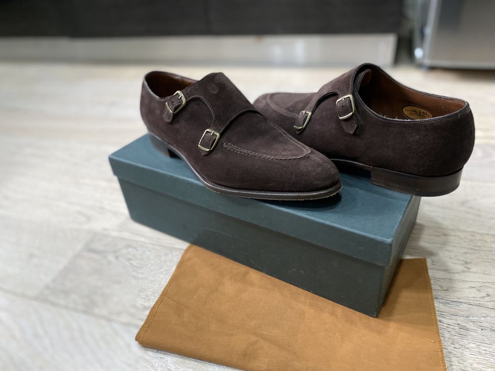 Incaltamine Edward Green - Fulham Suede Monk-Strap Shoes - Brown