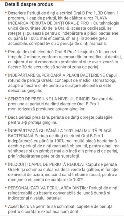 Periuta Oral B PRO 1 roză