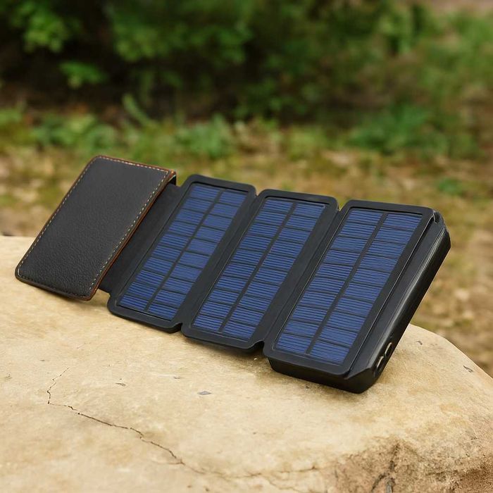 Baterie Externa Pliabila 20000mAh cu 4 Panouri Solare, Incarcare USB
