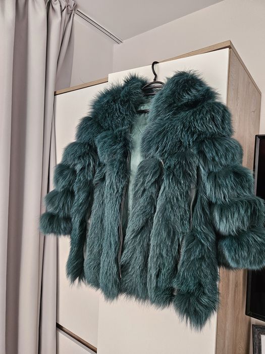 Кожено палто ГОЯ естествен косъм