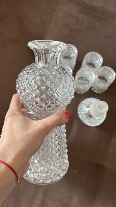 Кристална гарафа/бутилка/дикантер с чаши