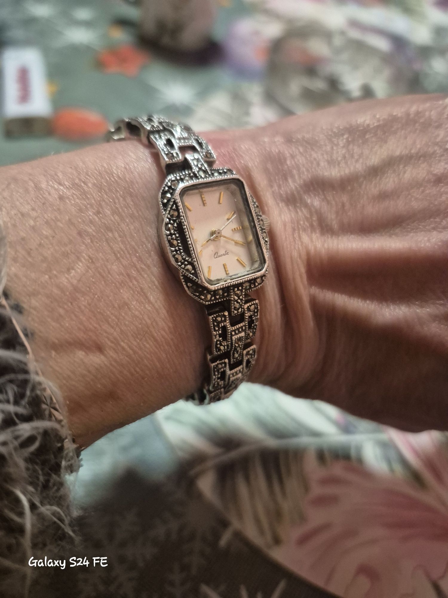 Ceas argint cu marcasite