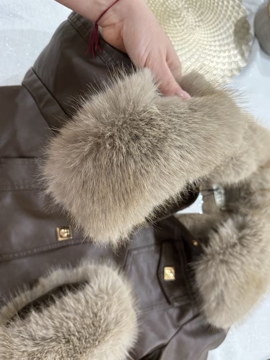 Кожено яке с естествен пух, ново!