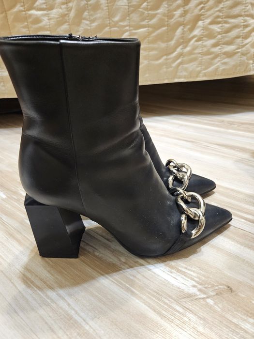 Кожаные зимние сапоги