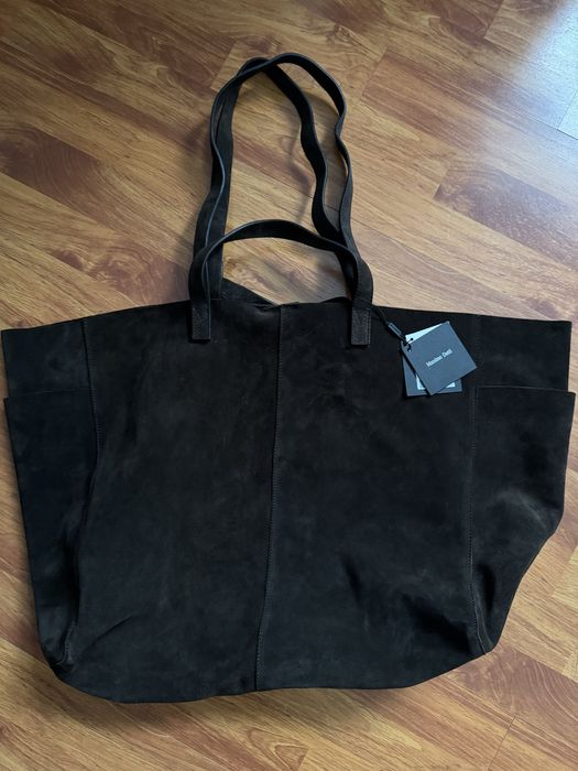 Geanta shopper maxi din piele intorsa massimo dutti.