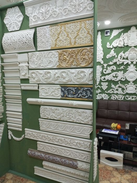 Лепка тяга гипс фибрабитон фасад калонна