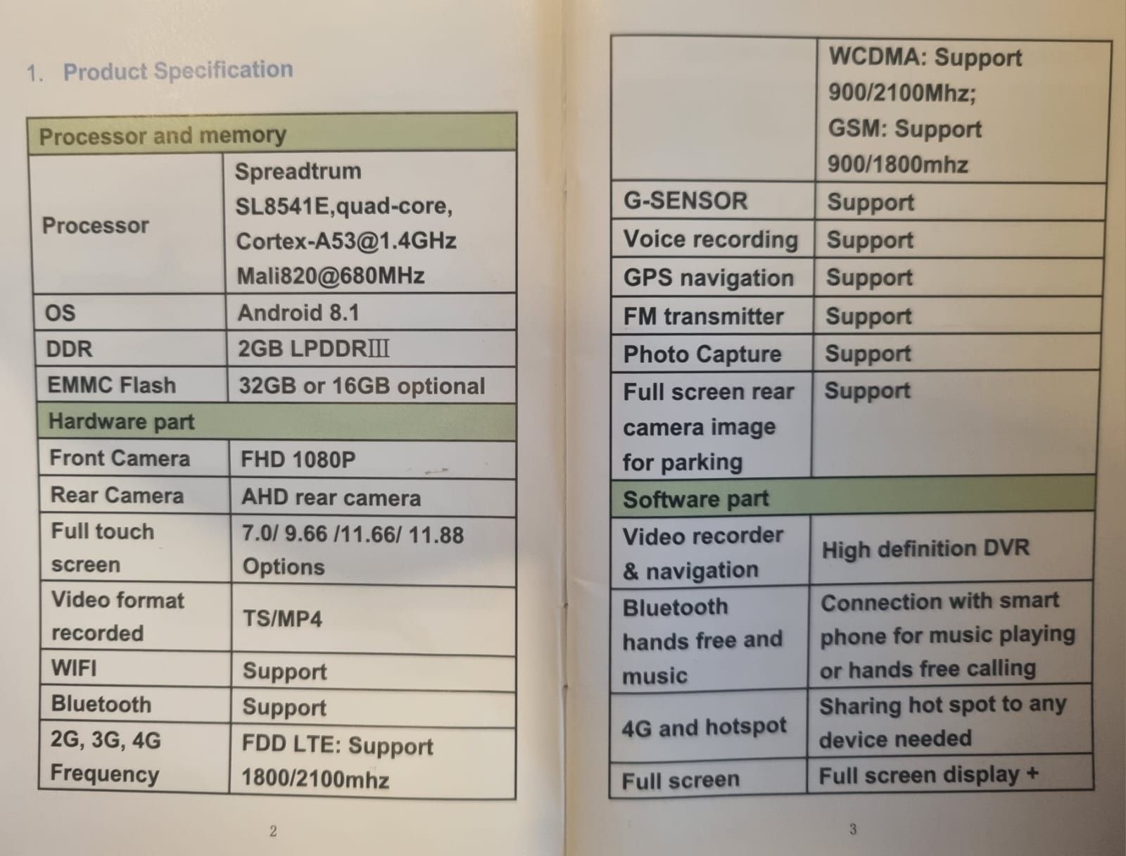 Oglinda retrovizoare+navigatie+camera fata/spate 1080P