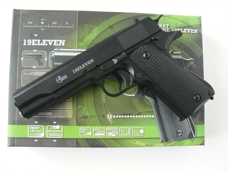 Pistol Airsoft 19 ELEVEN COLT,Nou,Pe Arc,Combat Zone,Metal Slide,0.55J