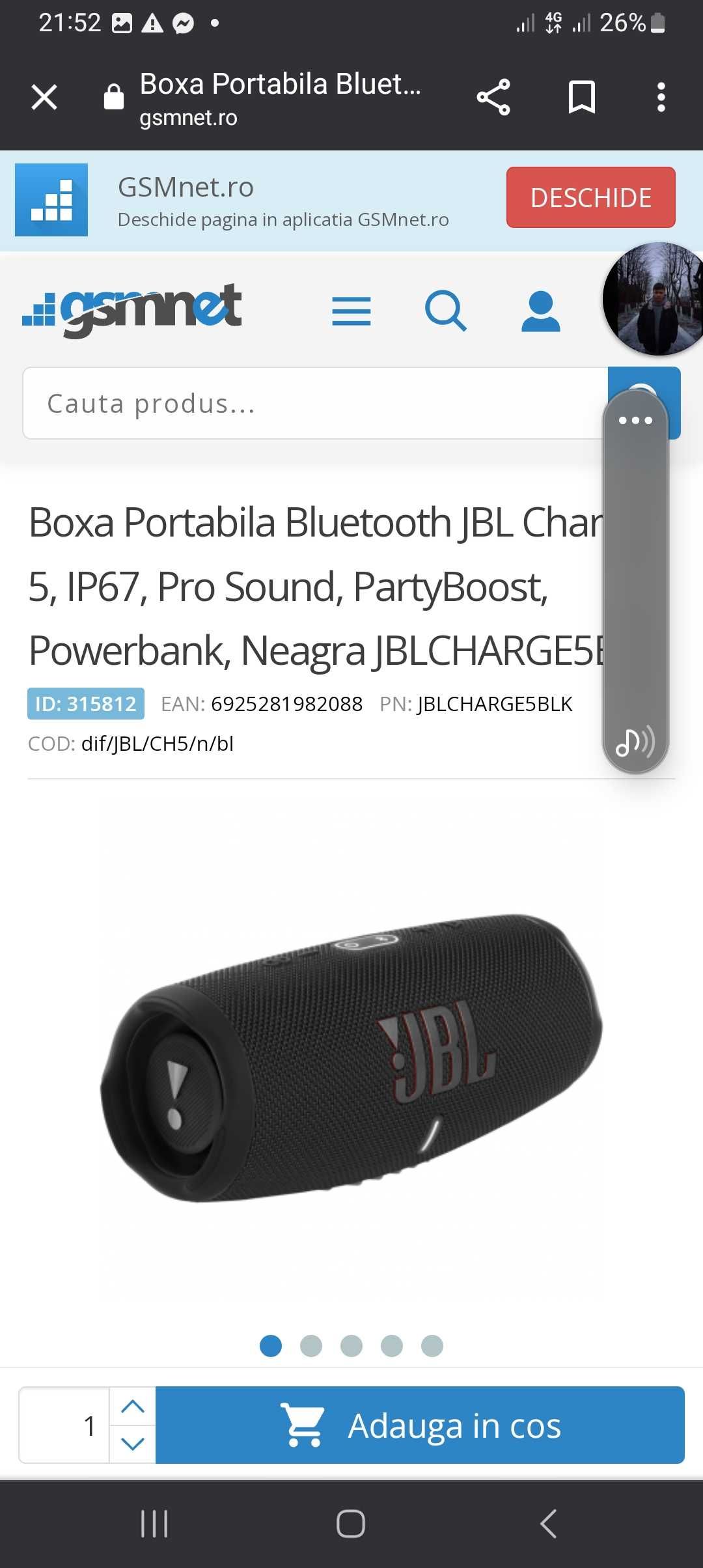 Vând boxa JBL cehargi 5