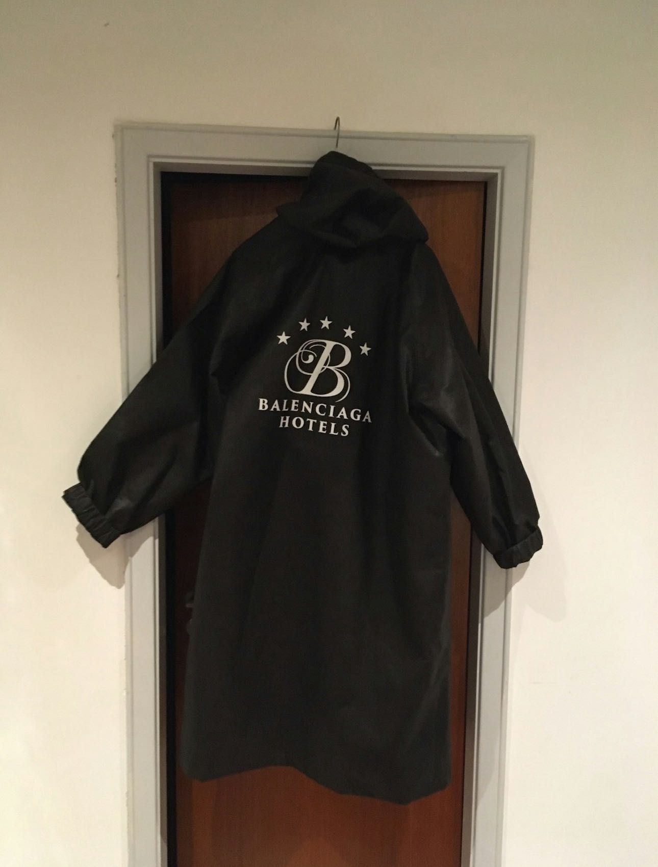 Balenciaga “Hotels” Raincoat, Negru, Oversized