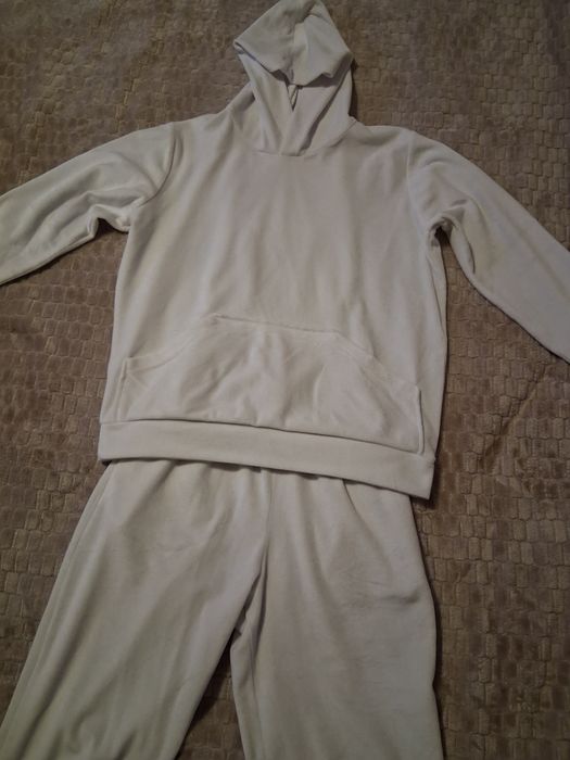 Trening catifea alb unisex