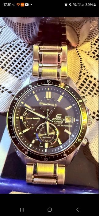 Casio Edifice Solar Sapphire – хронограф, 100м водоустойчив