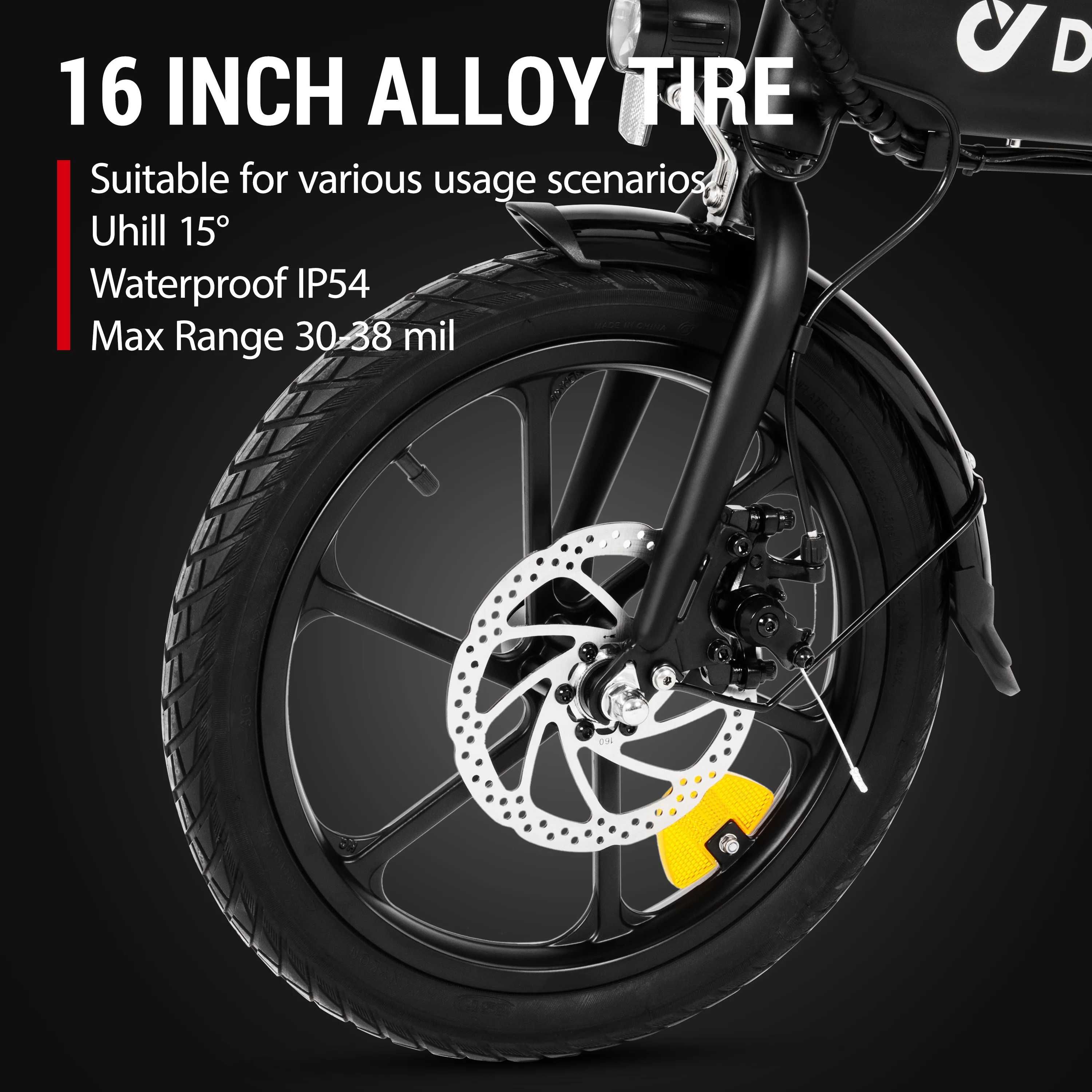 Електрически сгъваем велосипед E-BIKE - DYU 16 инчов