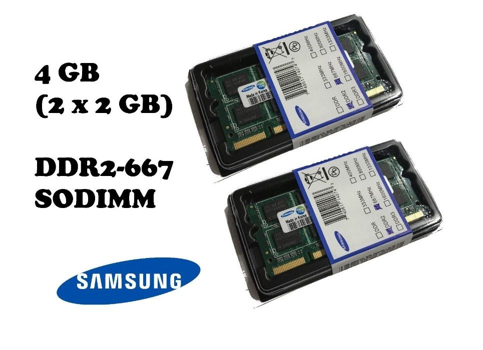 НОВА 4GB DDR2 (2х 2GB DDR2) SODIMM Рам Памети RAM за лаптопи и компютр