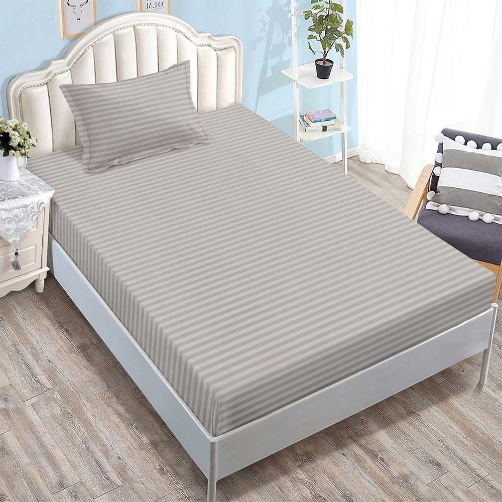Долен чаршаф с ластик и калъфка (матрак от 80x200 до 90x200), 2 части