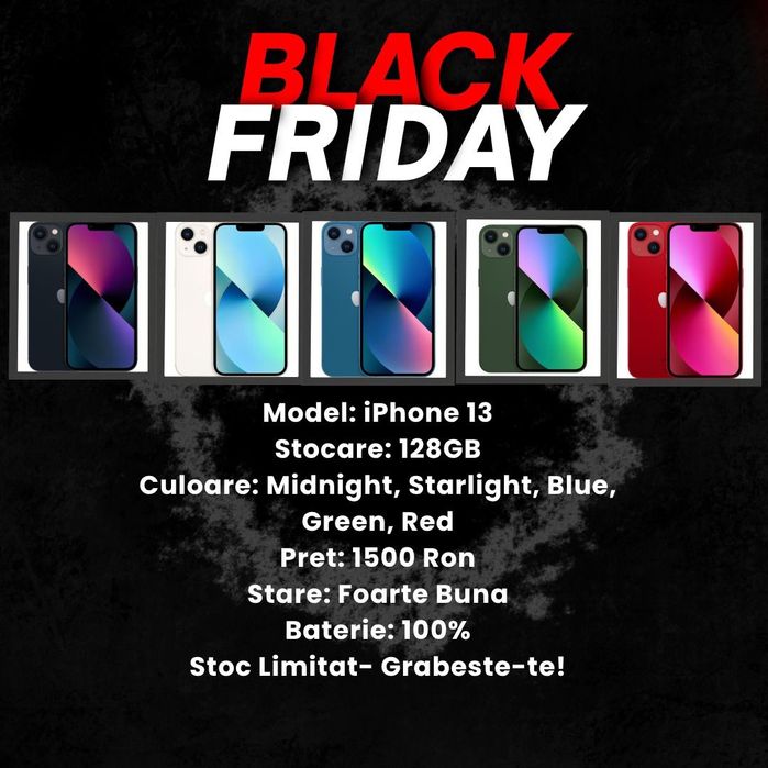 Black Friday!!! iPhone 13 128gb Midnight/Starlight/Blue/Green/Red