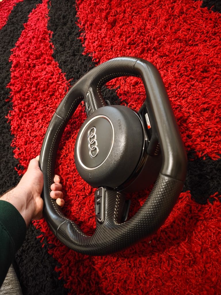 Volan teșit Audi cu  Padele 2011-2017 Complet + Airbag