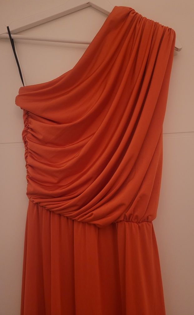 Rochie lunga portocalie spectaculoasa  marime S