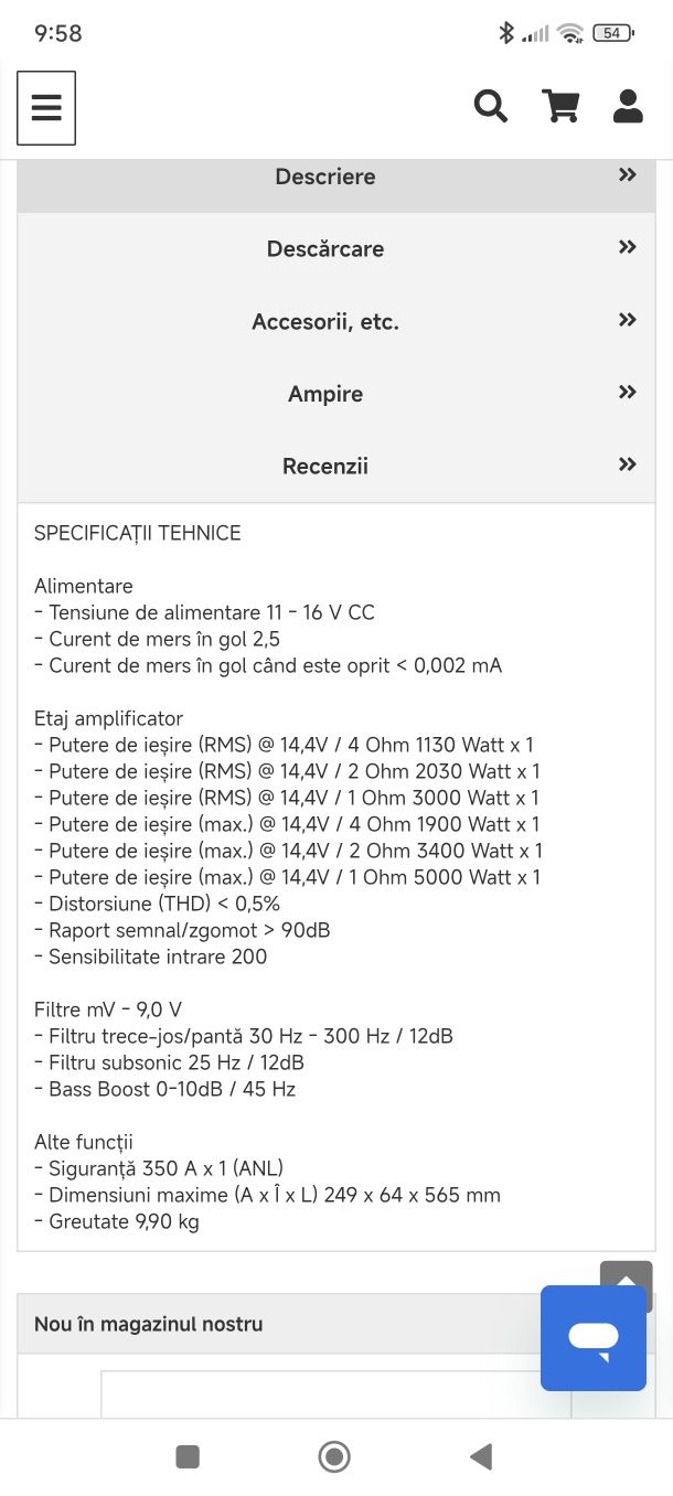 Amplificator Stație auto monobloc Ampire MdB 3000.1 nu Alpine Pioneer