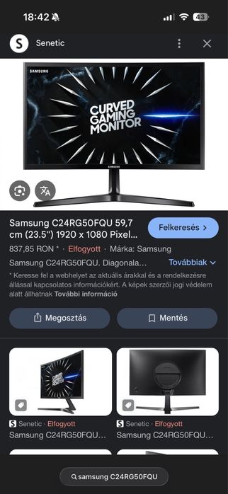 Samsung monitor 24” 144Hz
