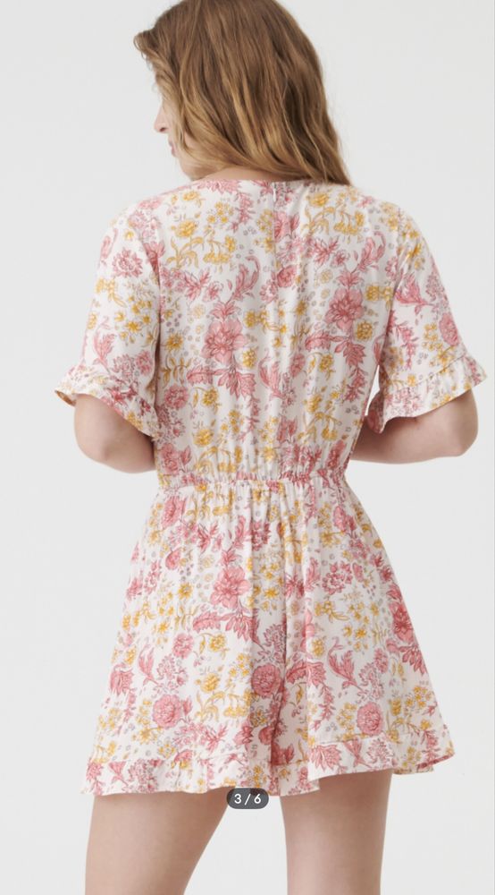 Salopeta imprimeu floral panza ideala pentru vara S