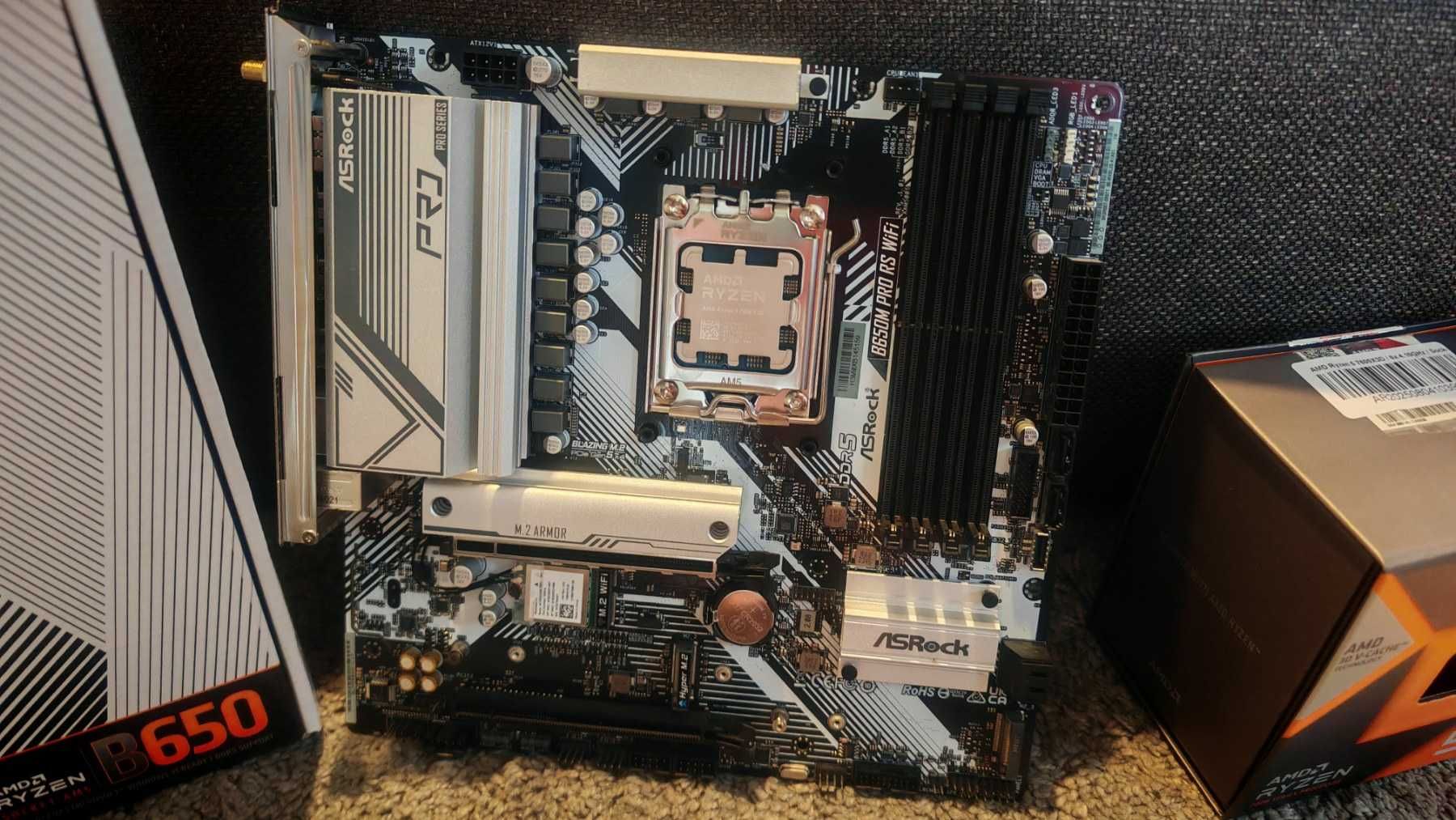 ASRock B650M Pro RS WIFI +  Ryzen 5 7600X3D шестядрен (5.2GHz] AM5