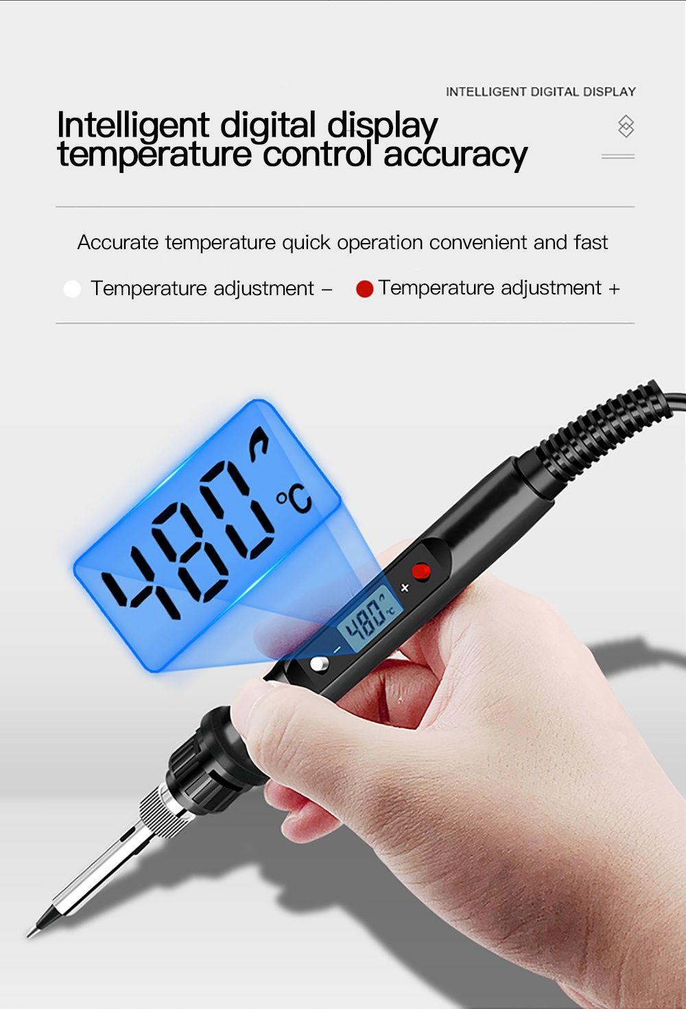 Ciocan de lipit 220V cu afișaj digital al temperaturii și setarea ei