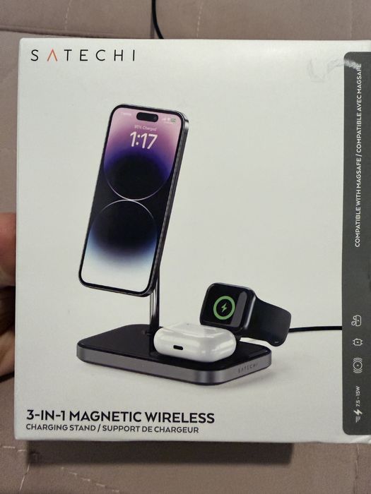 Incarcator apple iphone Wireless Satechi 3-in-1, Magnetic, USB-C