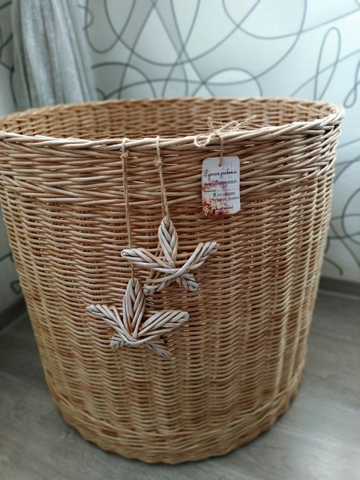 Корзина для белья плетёная