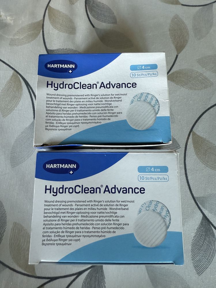 HARTMANN,HydroClean Advence  повязки с раствором Рингера. 4 см, 7,5 см