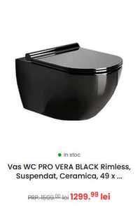 Vas WC PRO VERA BLACK Rimless suspendat negru