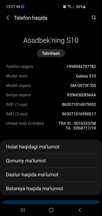 Samsung s 10 Horatio zor