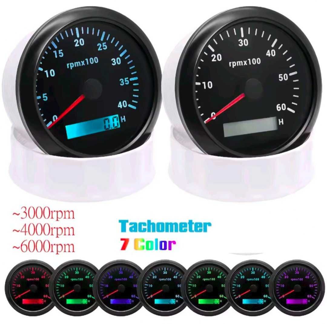 Тахометър/Оборотомер 6000rpm 85мм за лодки и др.