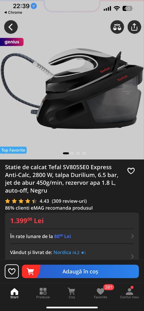 Stație de călcat Tefal