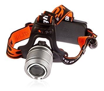 Lanterna frontala cu acumulator Led Cree cu zoom si lumina albastra