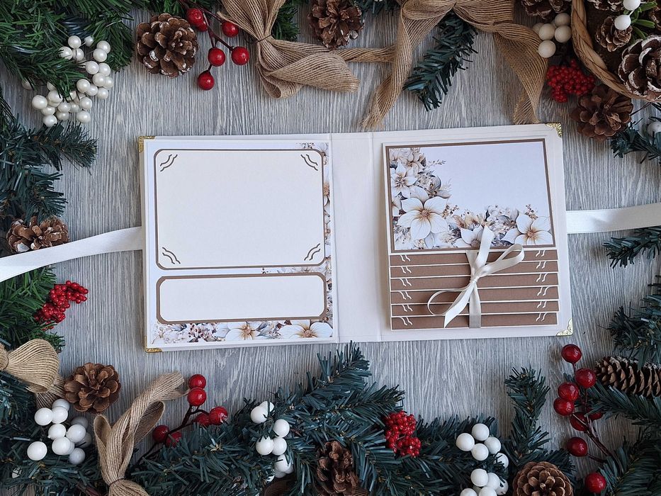 Коледен албум "Зимна приказка" в бяло, ръчна изработка /53.48