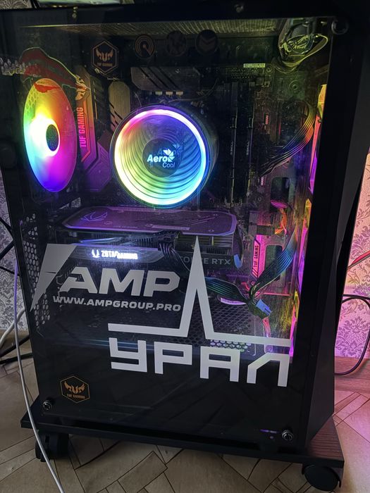 Фулл сетап пк rtx4060/ryzen 5 /5500/16ddr4 2 монитора 24".