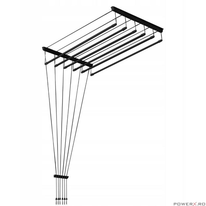 Uscator rufe de tavan, 6x180 cm, negru, Sepio