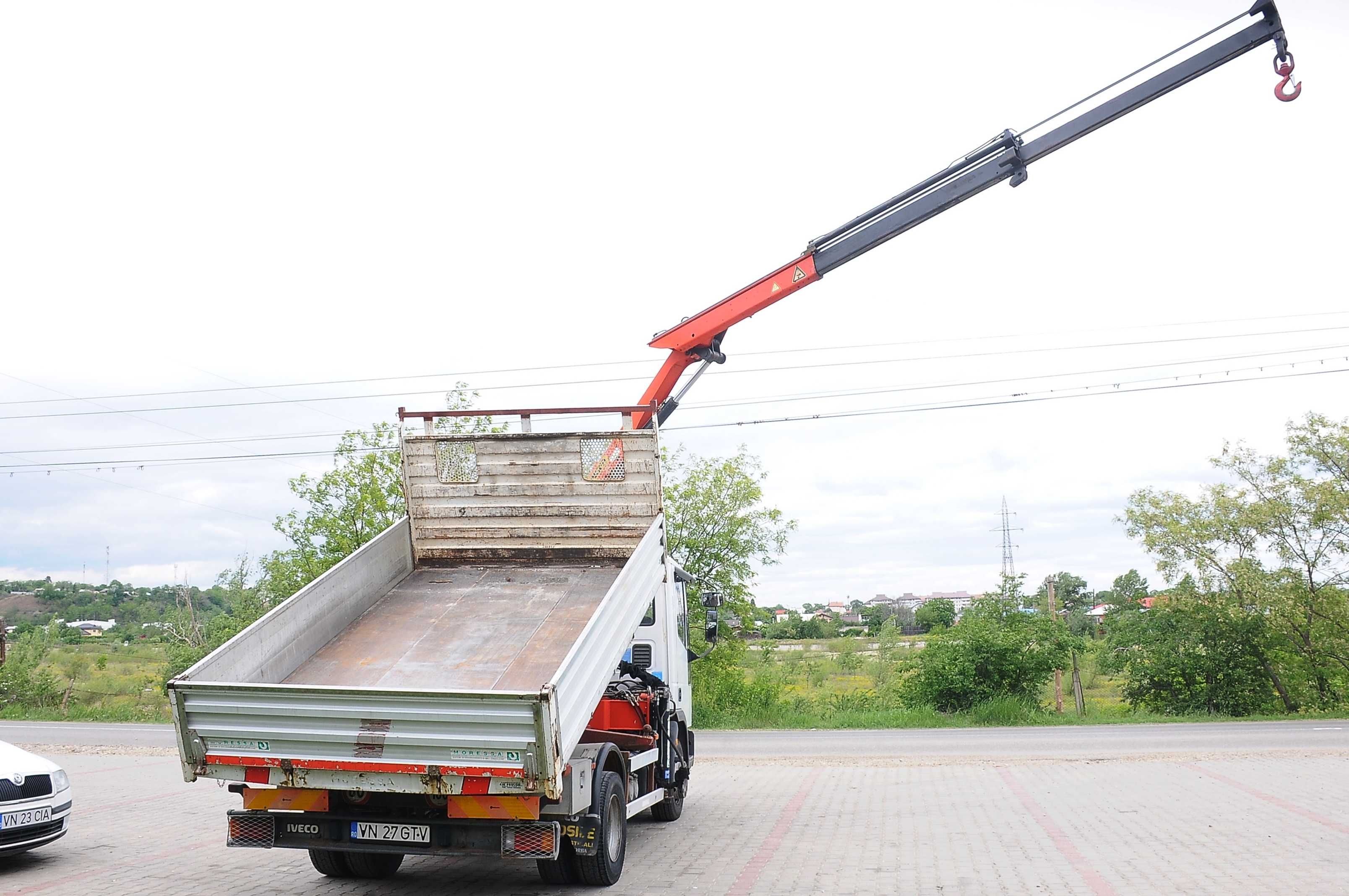 IVECO EuroCargo 100E15 an 11/1999 camion basculabil + macara Palfinger
