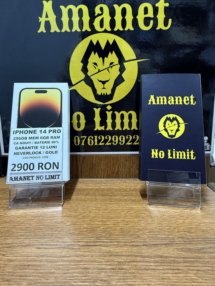 iPhone 14 Pro 256GB Gold Baterie 86% Full Box Garantie 12 Luni.
