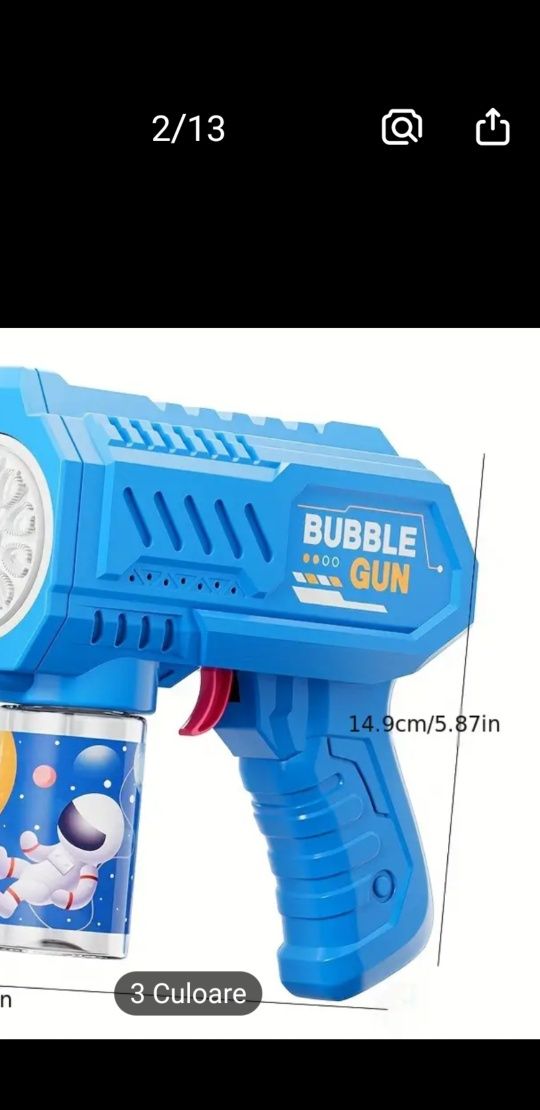 Pistol electric de făcu bule cu lumini