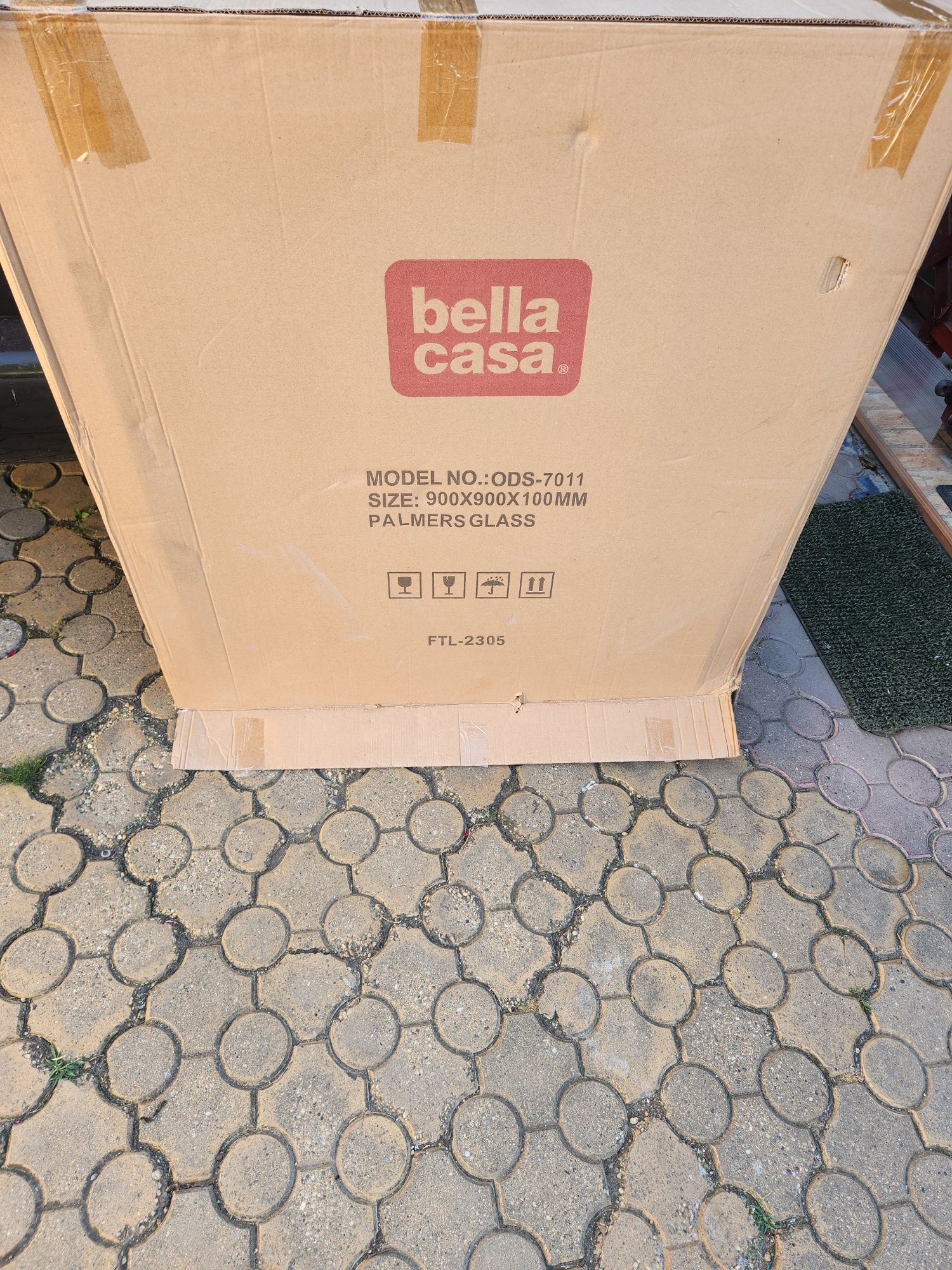 Cadita de dus semirotunda 90x90 alba