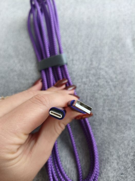 Set 2 cabluri textile USB 3m BASESAILOR pentru PS5, Switch și Xbox –