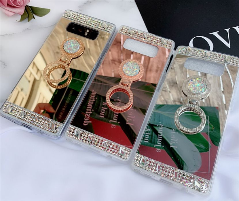 Husa oglinda, pietricele + inel pentru Samsung Galaxy S10+, S10 Plus